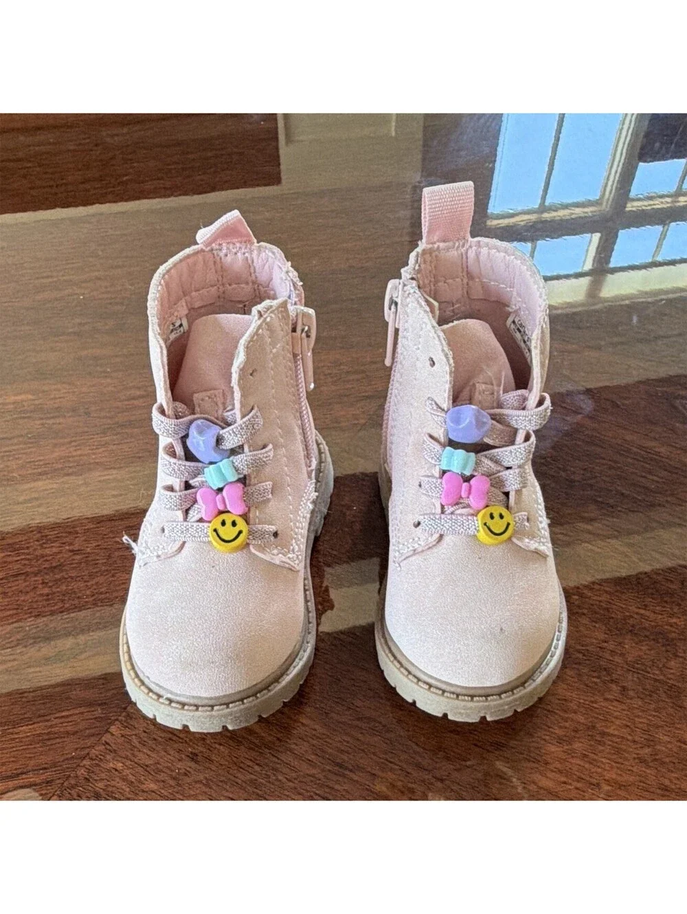 Carter's Girls Pink Lace-Up Ankle Bootie w/ Side Zipper US 4M EU 19